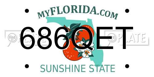 686QET Florida License Plate