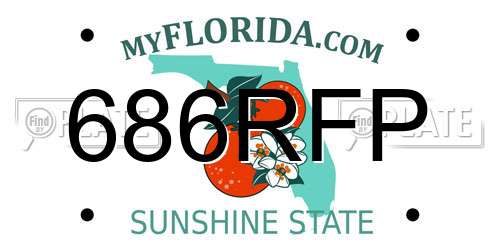 686RFP Florida License Plate