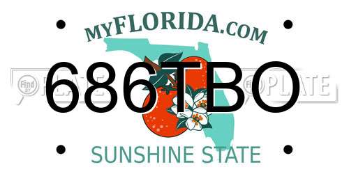 686TBO Florida License Plate