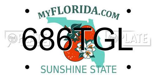 686TGL Florida License Plate