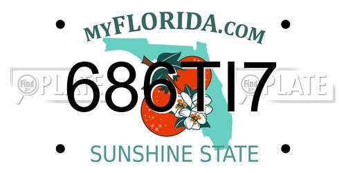 686TI7 Florida License Plate