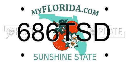 686TSD Florida License Plate