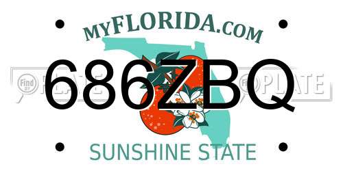 686ZBQ Florida License Plate