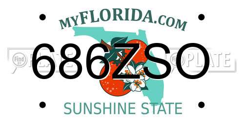 686ZSO Florida License Plate