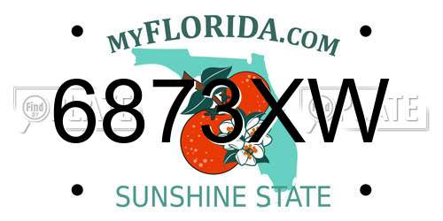 6873XW Florida License Plate