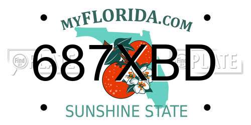 687XBD Florida License Plate