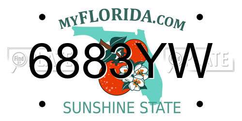 6883YW Florida License Plate