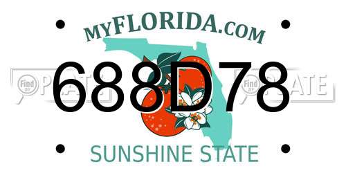 688D78 Florida License Plate
