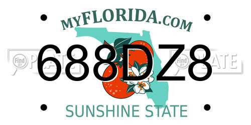 688DZ8 Florida License Plate