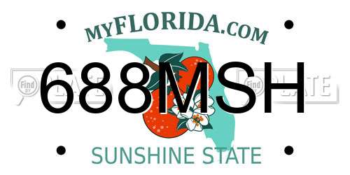 688MSH Florida License Plate