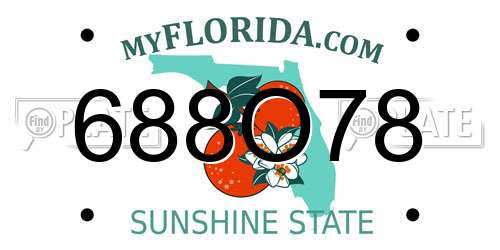 688O78 Florida License Plate
