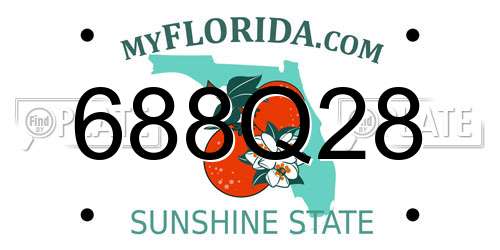 688Q28 Florida License Plate