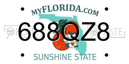 688QZ8 Florida License Plate