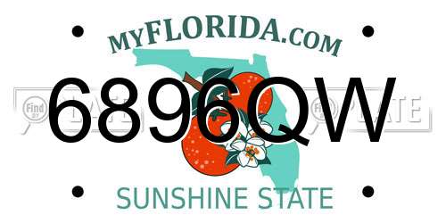 6896QW Florida License Plate