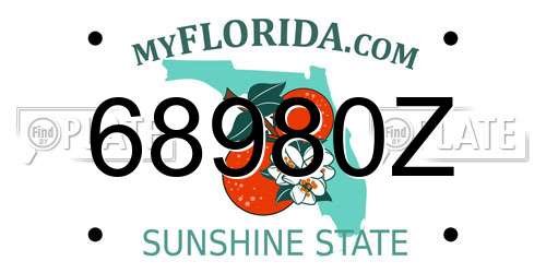 68980Z Florida License Plate
