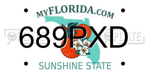 689PXD Florida License Plate