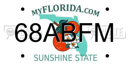 68ABFM Florida License Plate