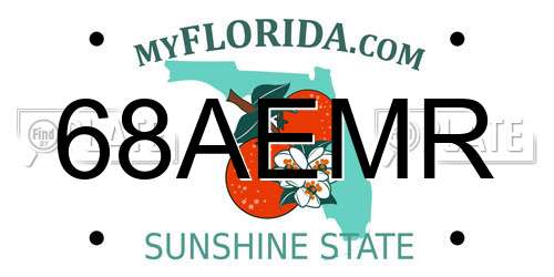 68AEMR Florida License Plate
