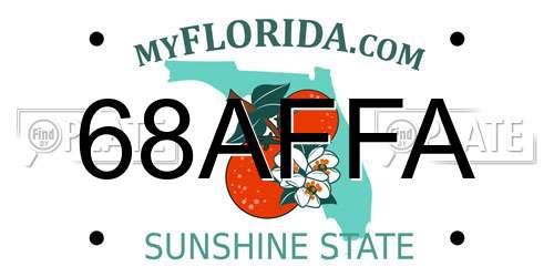 68AFFA Florida License Plate