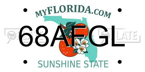 68AFGL Florida License Plate