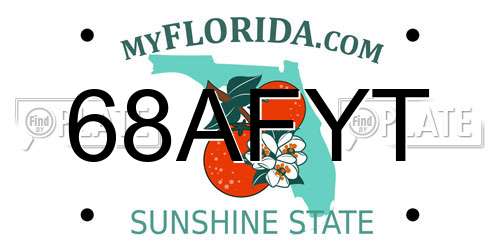 68AFYT Florida License Plate