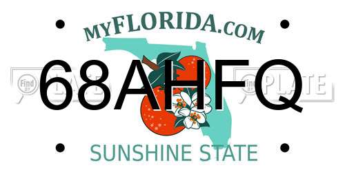 68AHFQ Florida License Plate