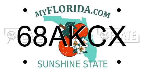 68AKCX Florida License Plate