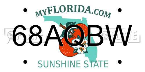 68AQBW Florida License Plate
