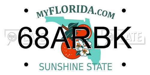 68ARBK Florida License Plate