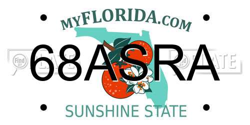 68ASRA license plate in FL state