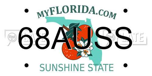 68AUSS Florida License Plate