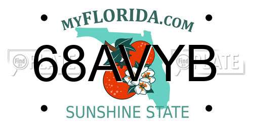 68AVYB Florida License Plate