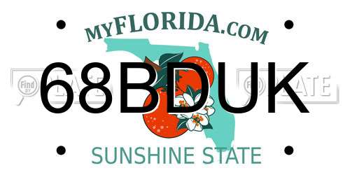 68BDUK Florida License Plate