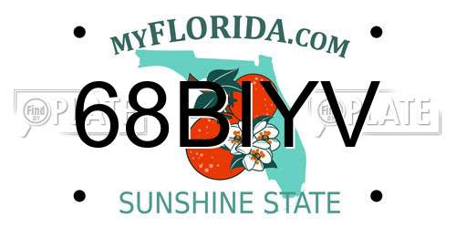 68BIYV Florida License Plate