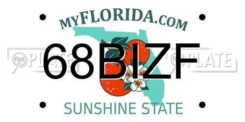 68BIZF Florida License Plate