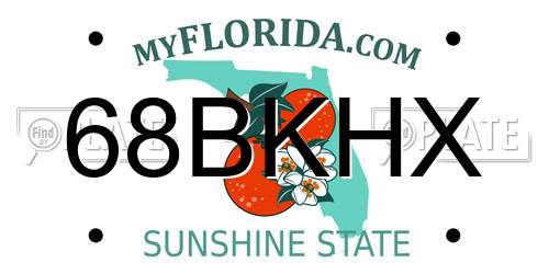 68BKHX Florida License Plate