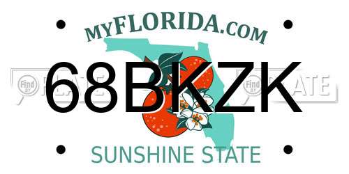 68BKZK Florida License Plate