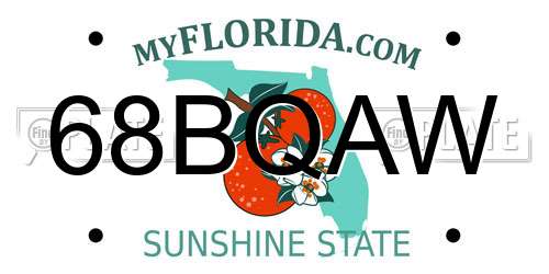 68BQAW Florida License Plate