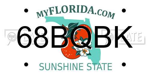 68BQBK Florida License Plate
