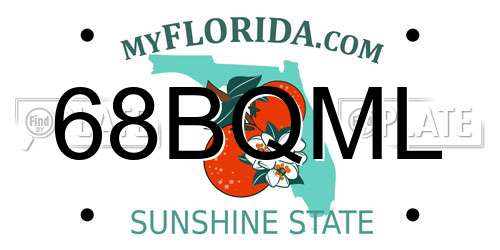 68BQML Florida License Plate