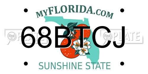 68BTCJ Florida License Plate