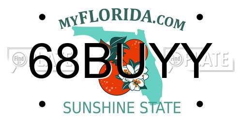 68BUYY Florida License Plate
