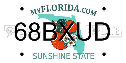 68BXUD Florida License Plate