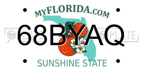 68BYAQ Florida License Plate