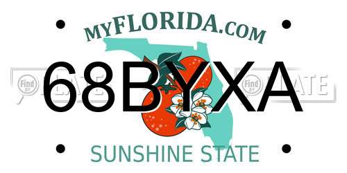 68BYXA Florida License Plate