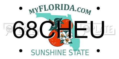 68CHEU Florida License Plate