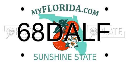68DALF Florida License Plate