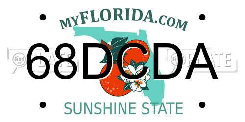 68DCDA Florida License Plate