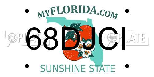 68DJCI Florida License Plate