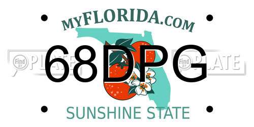 68DPG Florida License Plate